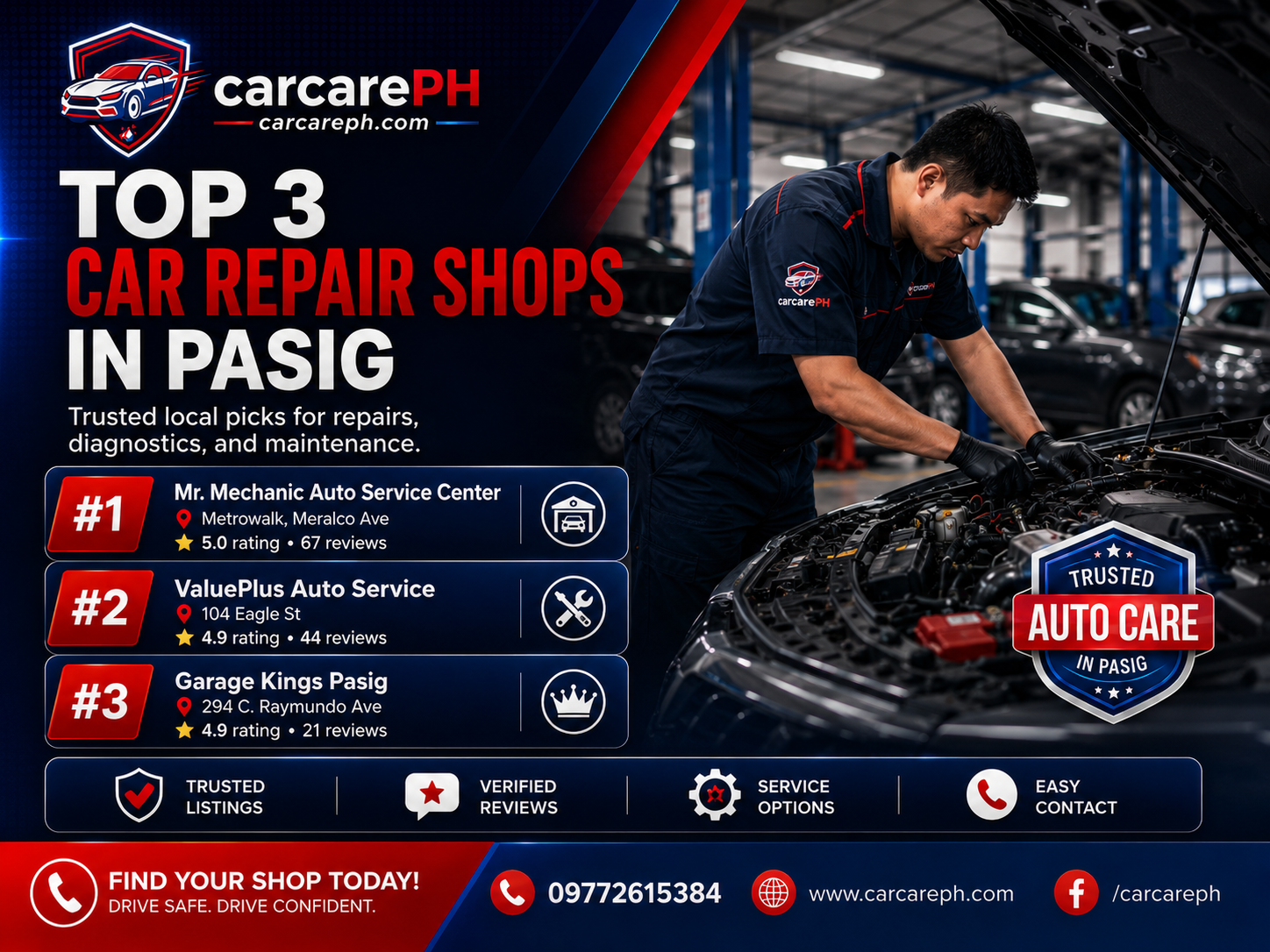 Top 3 Car Repair Shops in Pasig (2026)