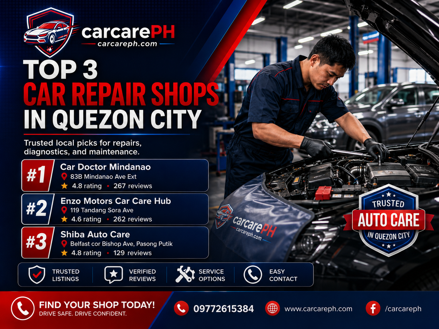 Top 3 Car Repair Shops in Quezon City (2026)